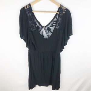 Free People Beautiful Stranger Lace Inset Tunic L